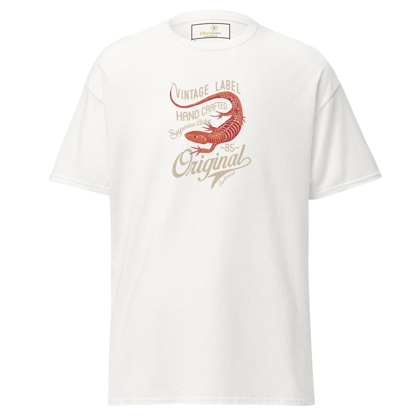 Unisex classic t-shirt - VINTAGE LIZARD - REGULAR - White / S