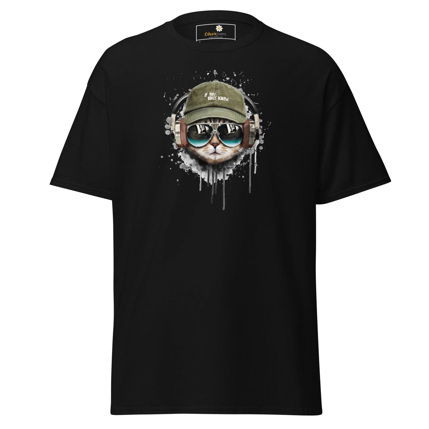Unisex classic t-shirt - ANIMALS MUSIC CAT HAT - REGULAR - Black / S