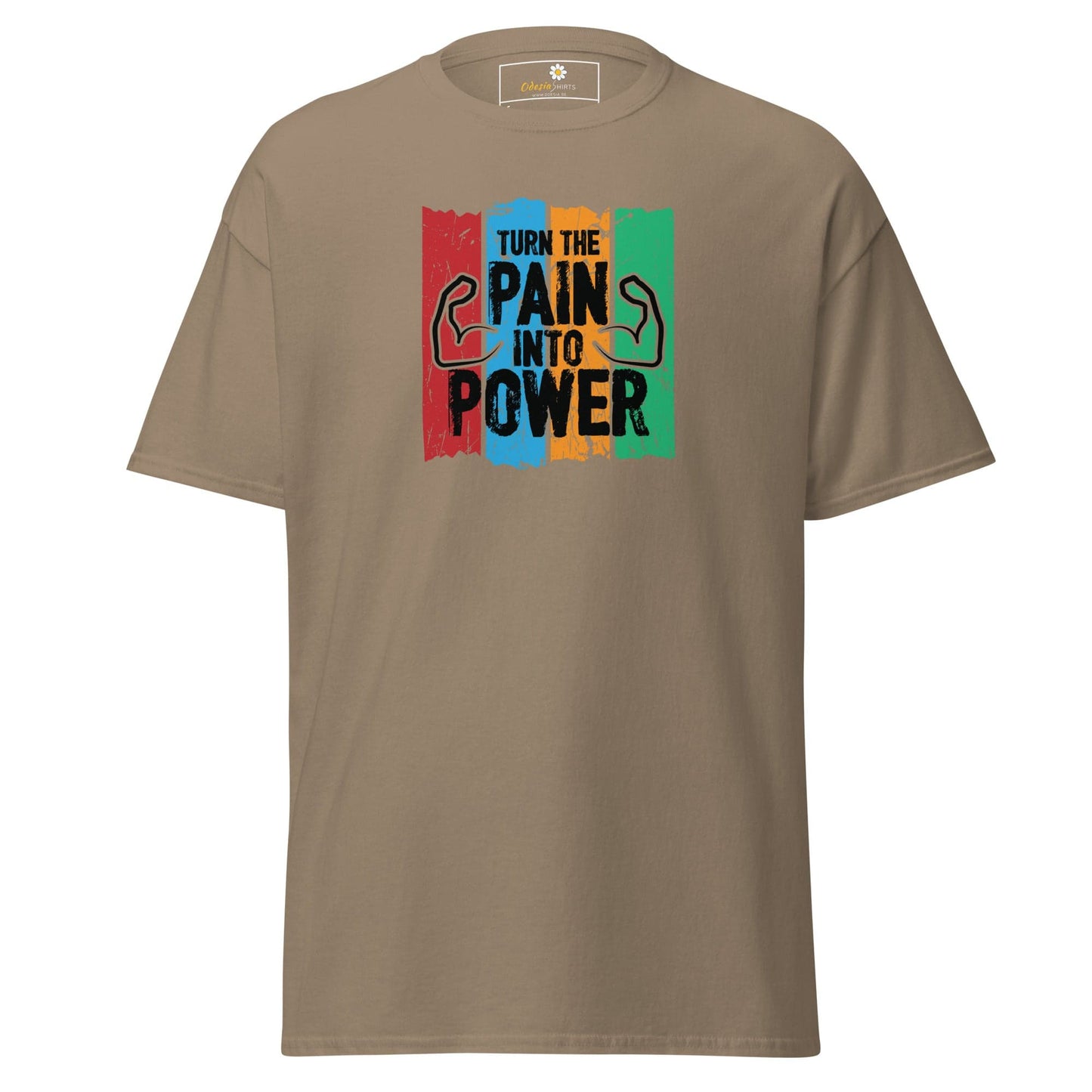 Unisex classic t-shirt - SPORT TURN THE PAIN INTO POWER - REGULAR - Brown Savana / S