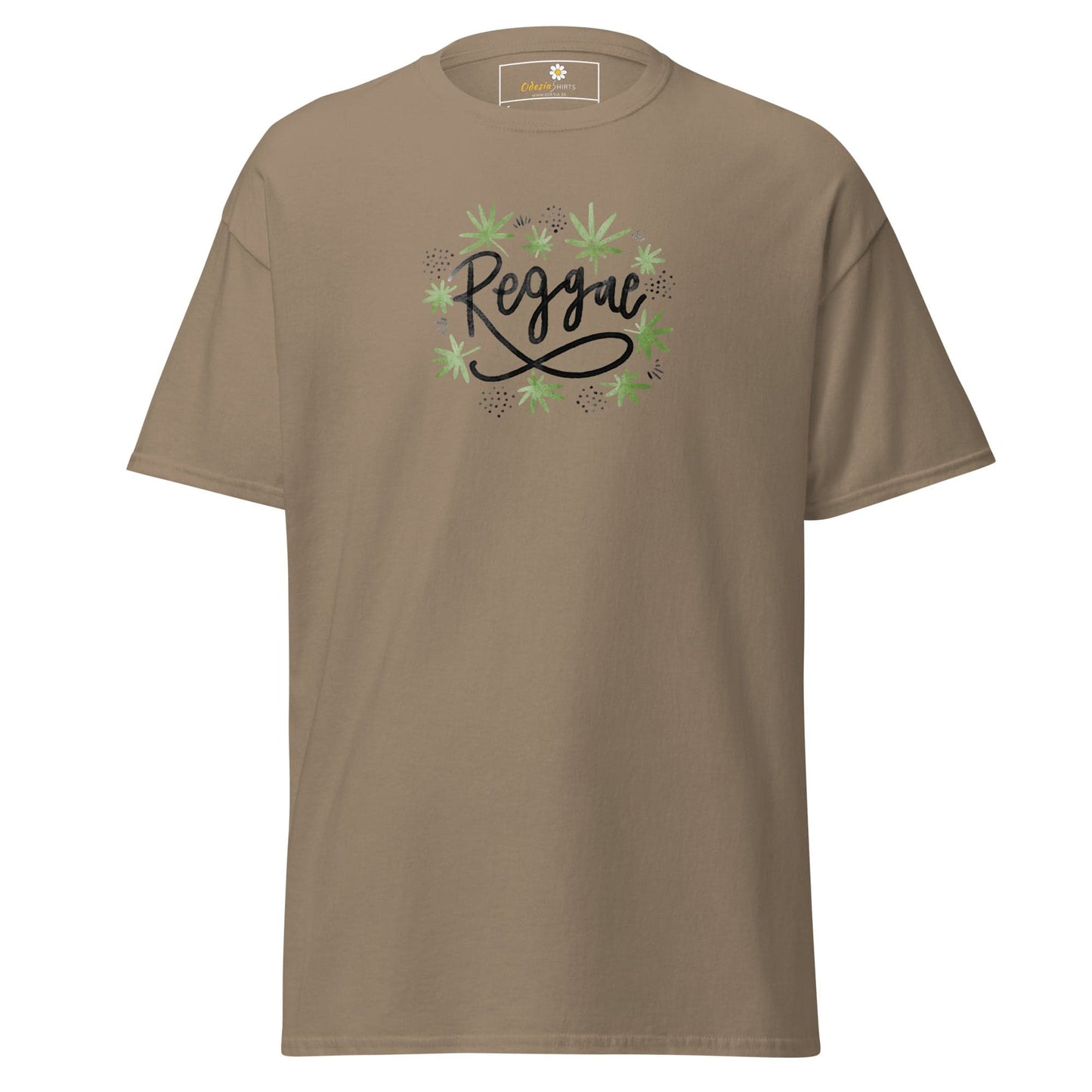 Unisex classic t-shirt - MUSIC REGGAE LEAVES - REGULAR - Brown Savana / S