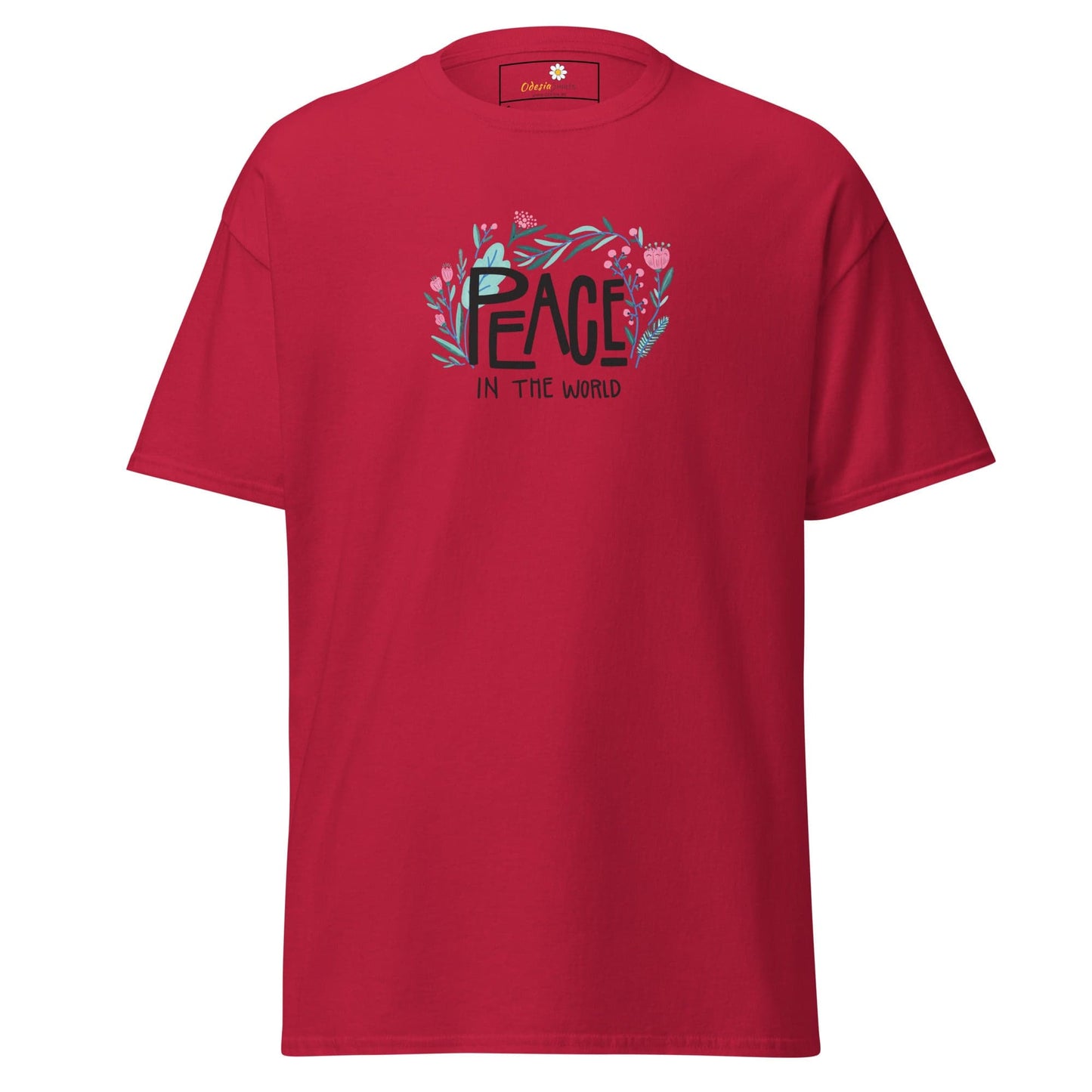 Unisex classic tee - POSITIVE TEXT PEACE IN THE WORLD - REGULAR - Cardinal / S