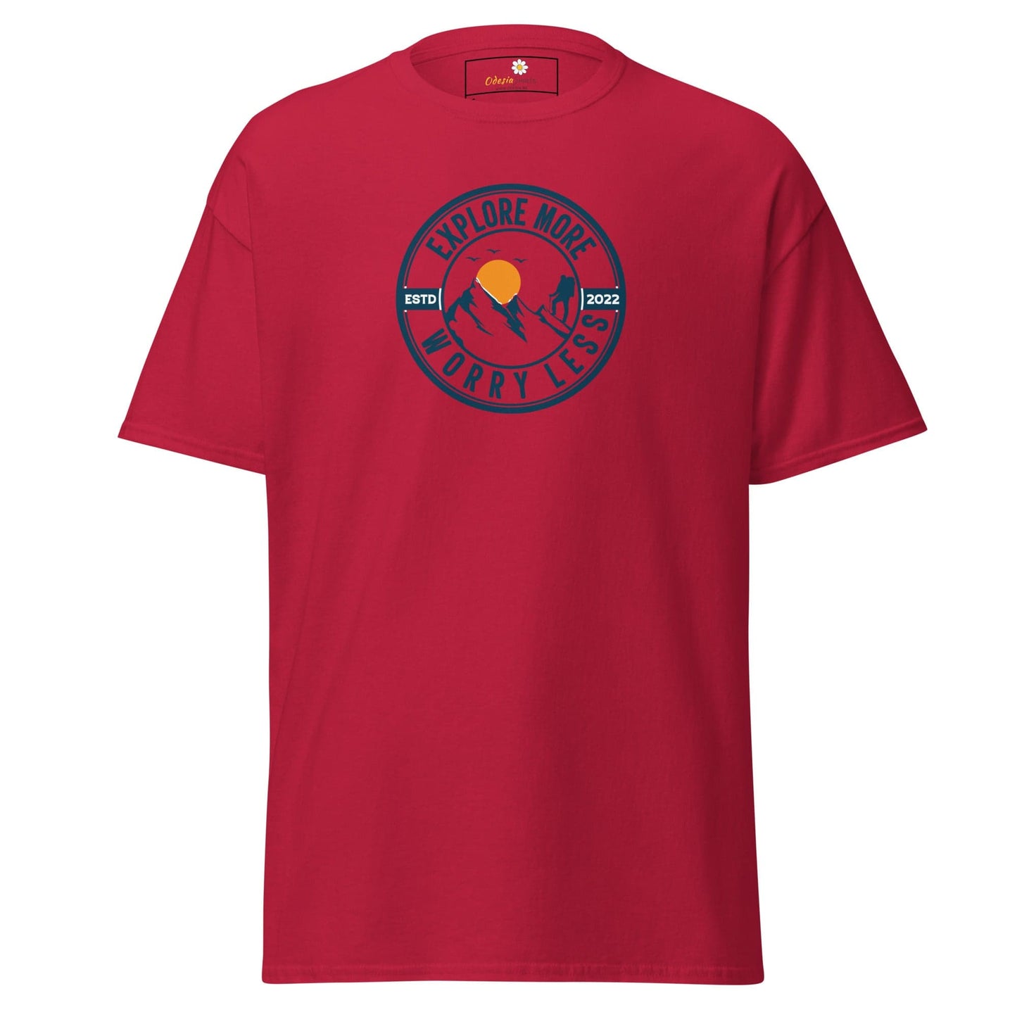 Unisex classic t-shirt - ADVENTURE EXPLORE WORRY LESS - REGULAR - Cardinal / S