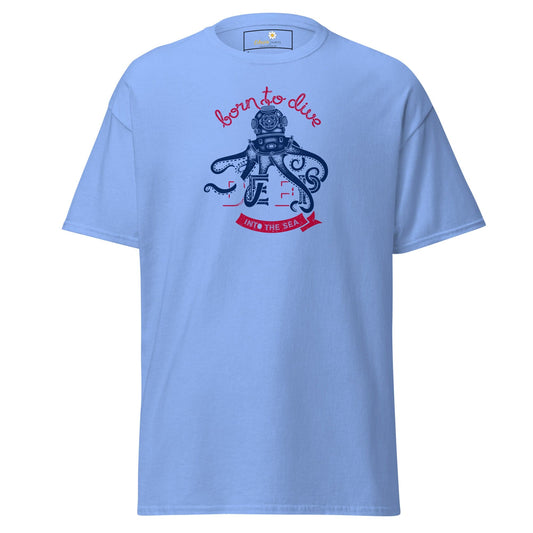Unisex classic t-shirt - SPORT BORN TO DIVE - REGULAR - Carolina Blue / S