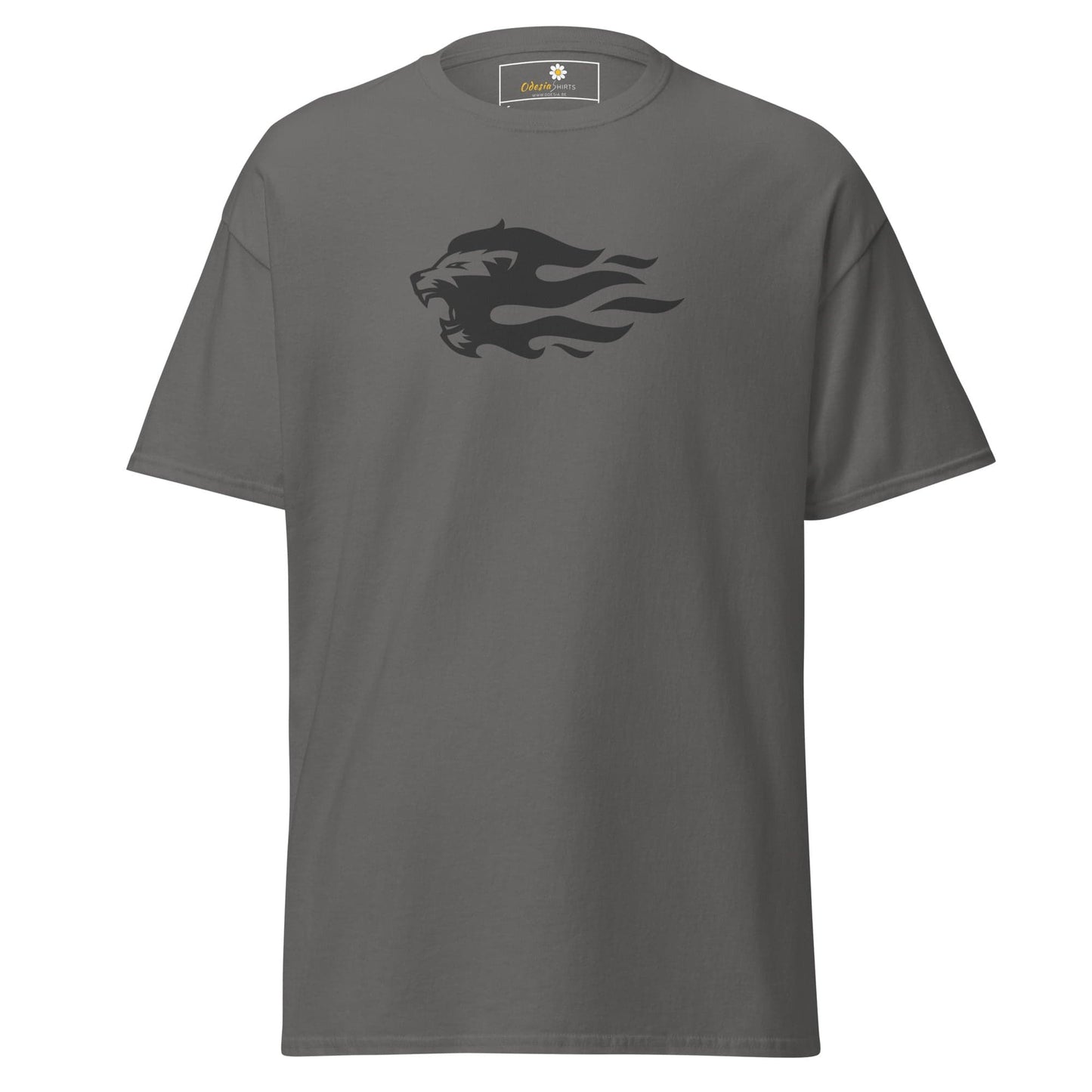 Unisex classic tee - WILD LIFE LION HEAD FLAME - REGULAR - Charcoal / S