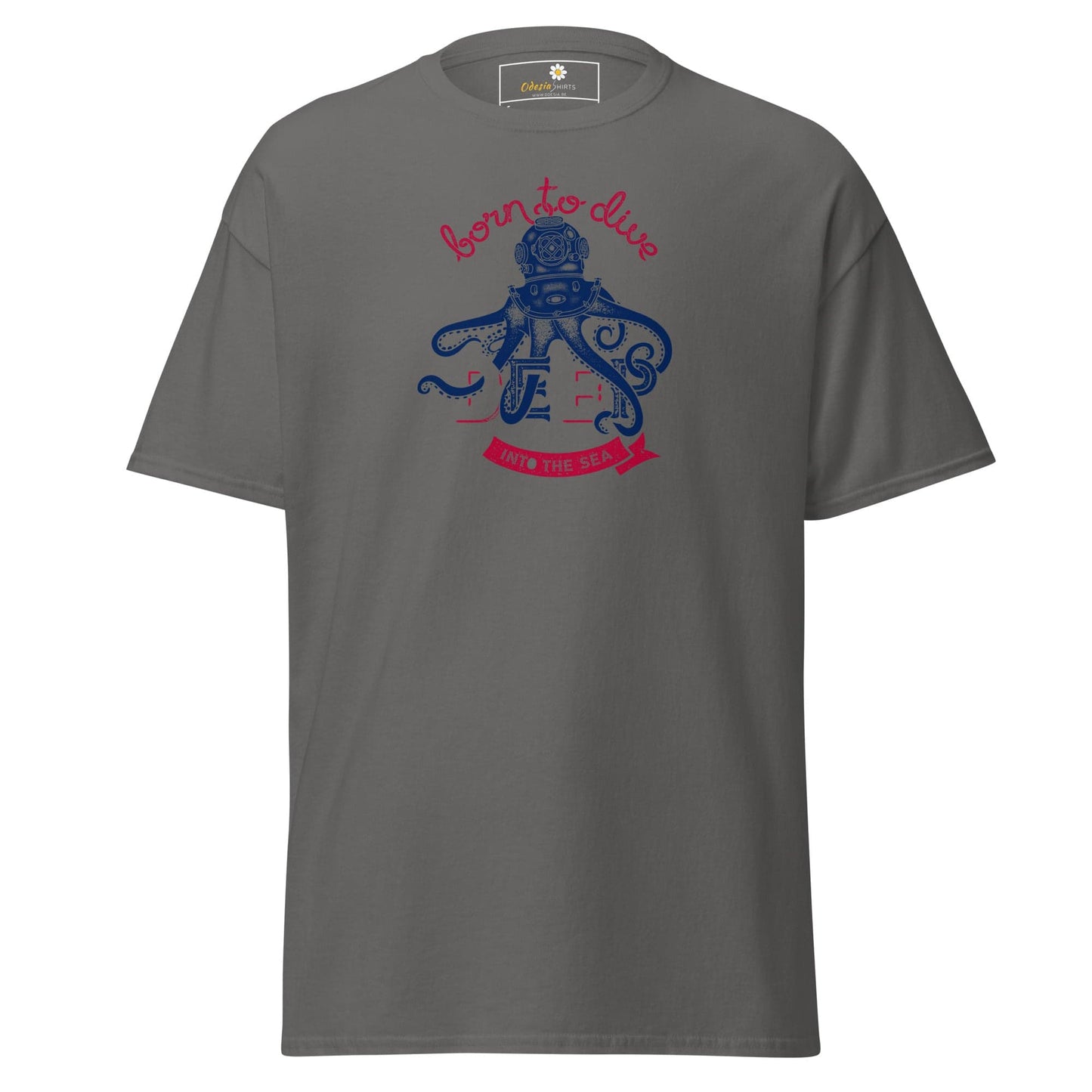 Unisex classic t-shirt - SPORT BORN TO DIVE - REGULAR - Charcoal / S