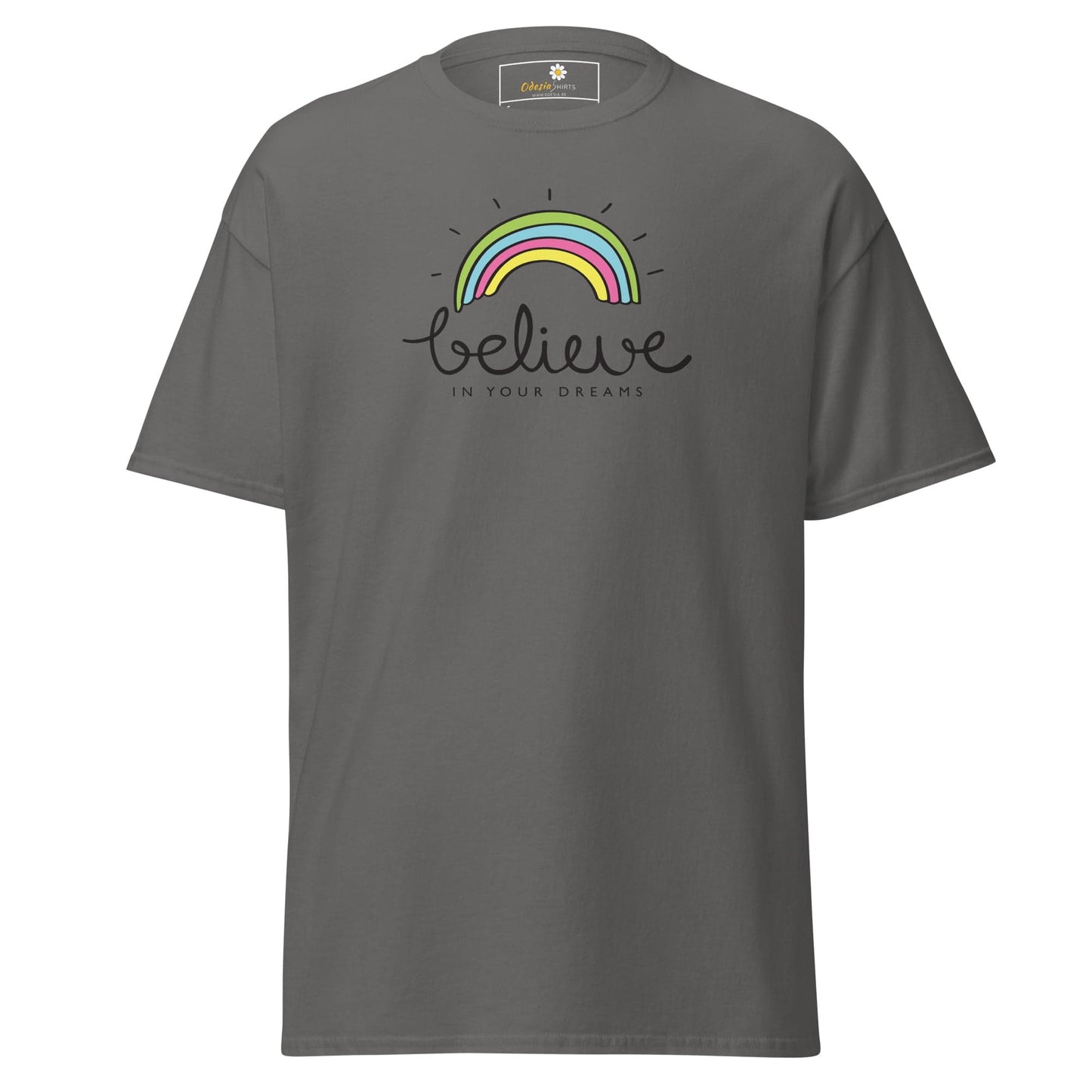 Unisex classic t-shirt - POSITIVE BELIEVE IN YOUR DREAMS - REGULAR - Charcoal / S