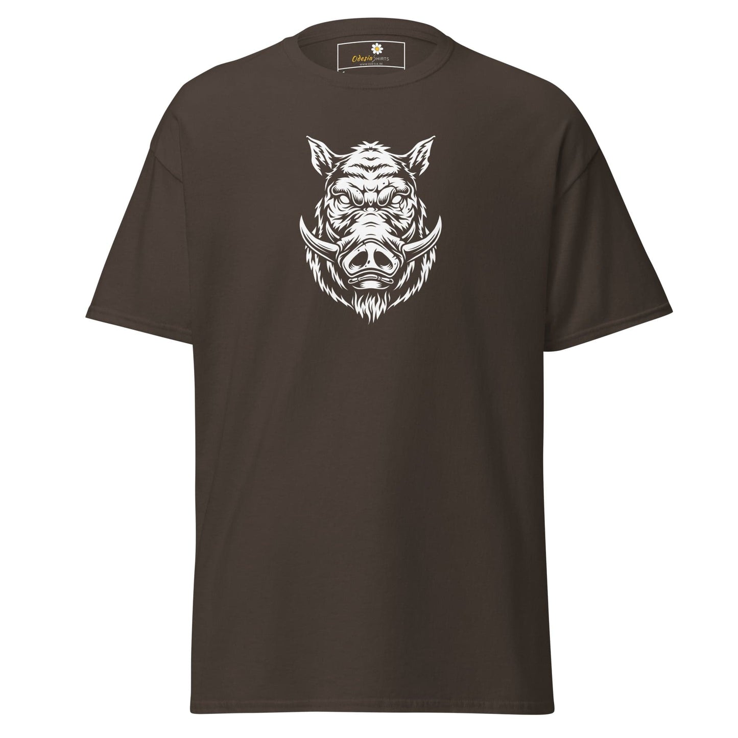 Unisex classic t-shirt - WILD LIFE PIG - REGULAR - Dark Chocolate / S