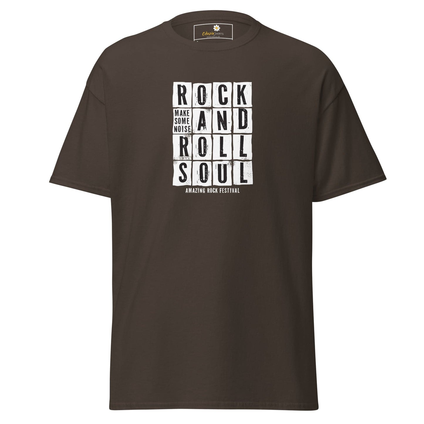 Unisex classic t-shirt - MUSIC ROCK AND ROLL SOUL - REGULAR - Dark Chocolate / S