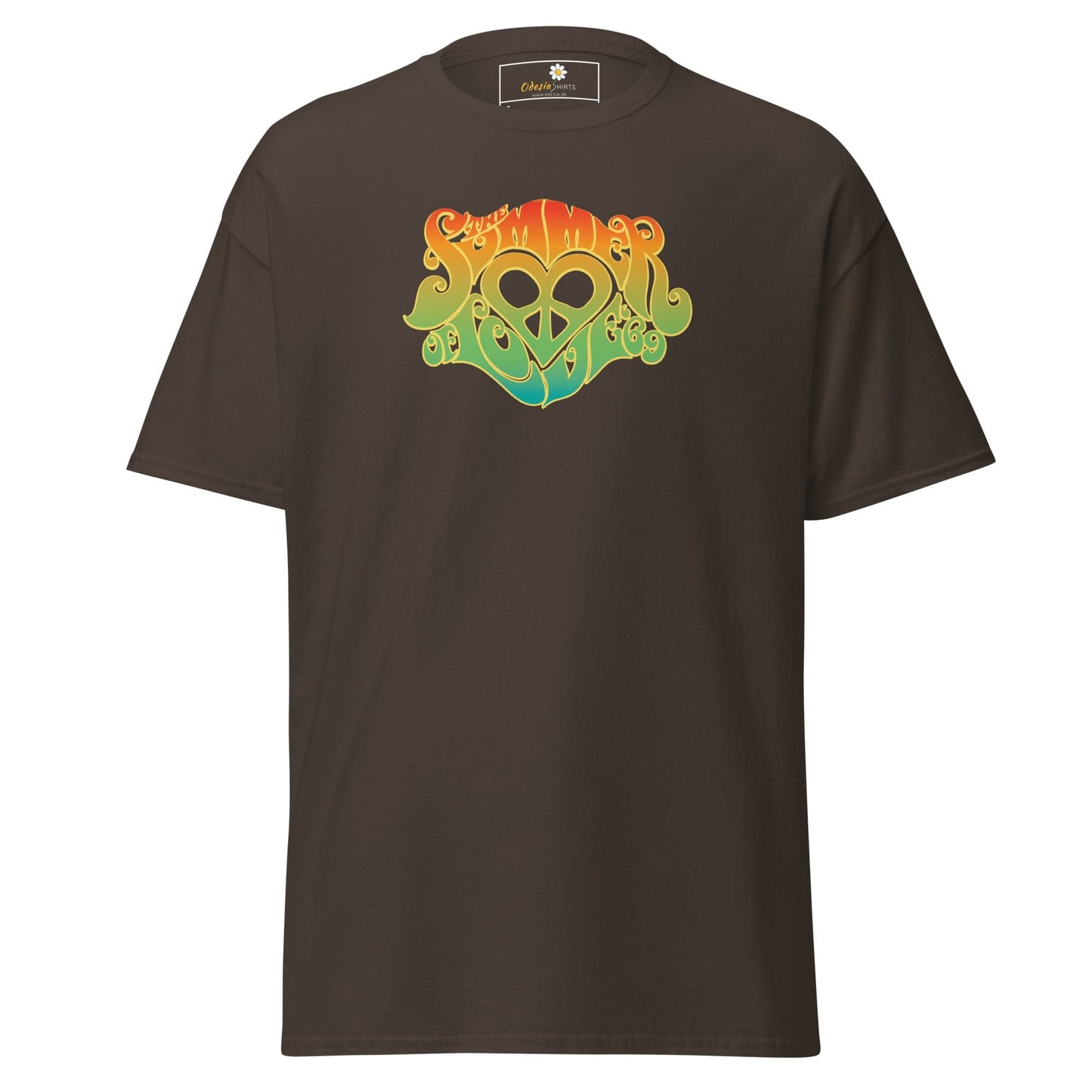 Unisex classic tee - POSITIVE SUMMER LOVE - REGULAR - Dark Chocolate / S