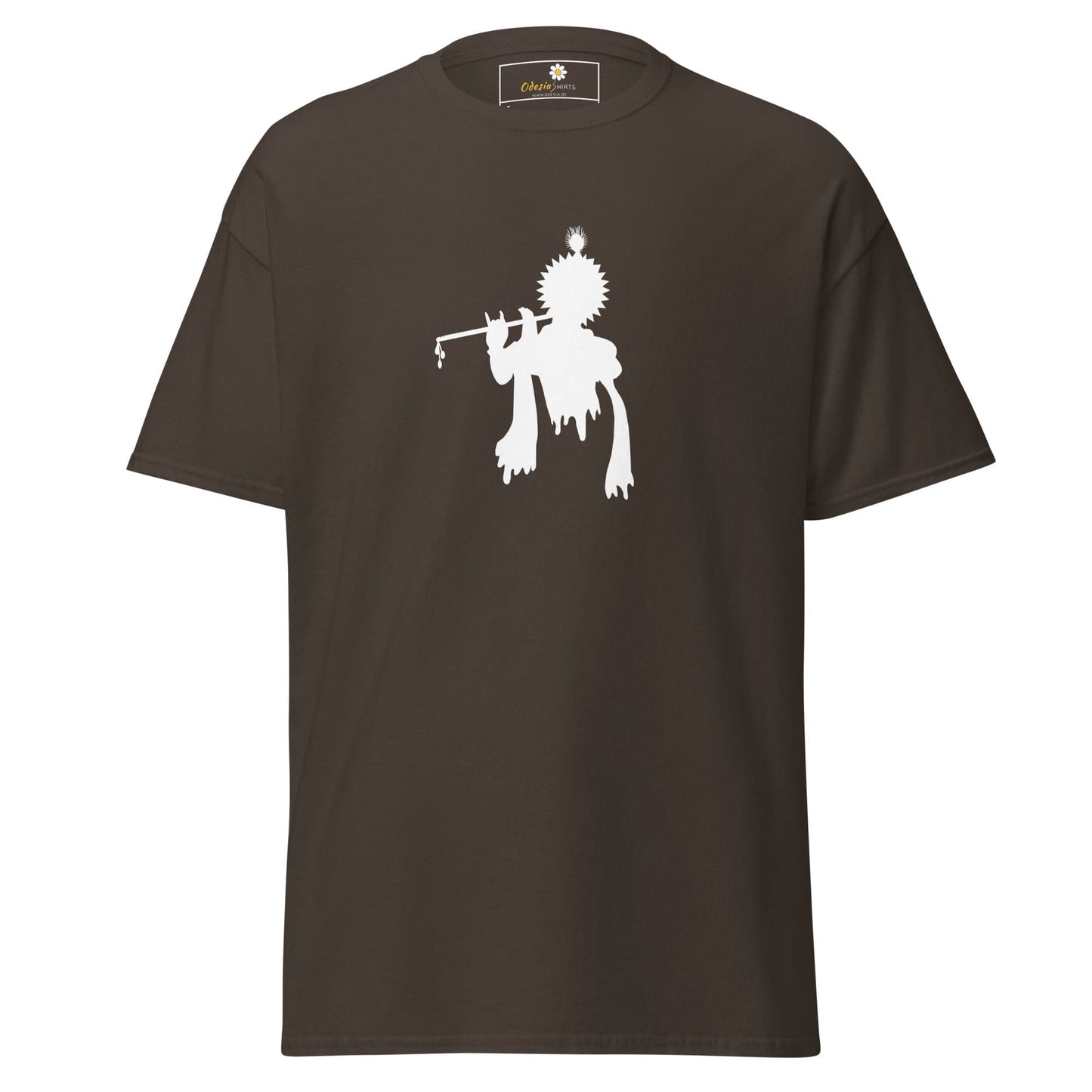Unisex classic tee - SPIRITUAL KRISHNA’S FLUTE HEAD - REGULAR - Dark Chocolate / S