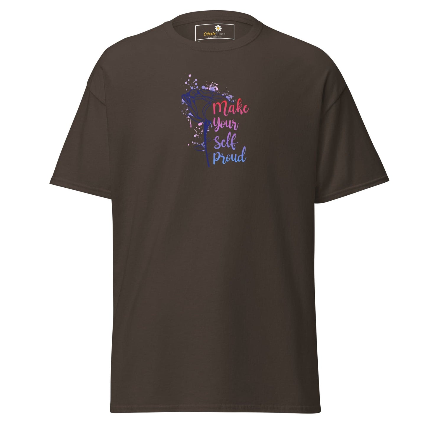 Unisex classic tee - MISC TEXT MAKE YOURSELF PROUD - REGULAR - Dark Chocolate / S