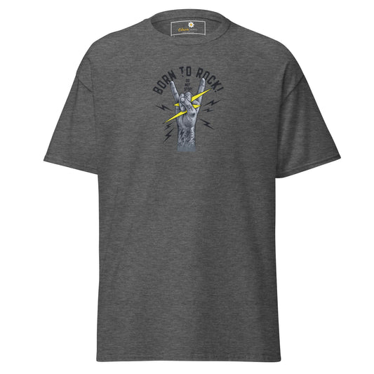 Unisex classic tee - MUSIC BORN TO ROCK - REGULAR - Dark Heather / S