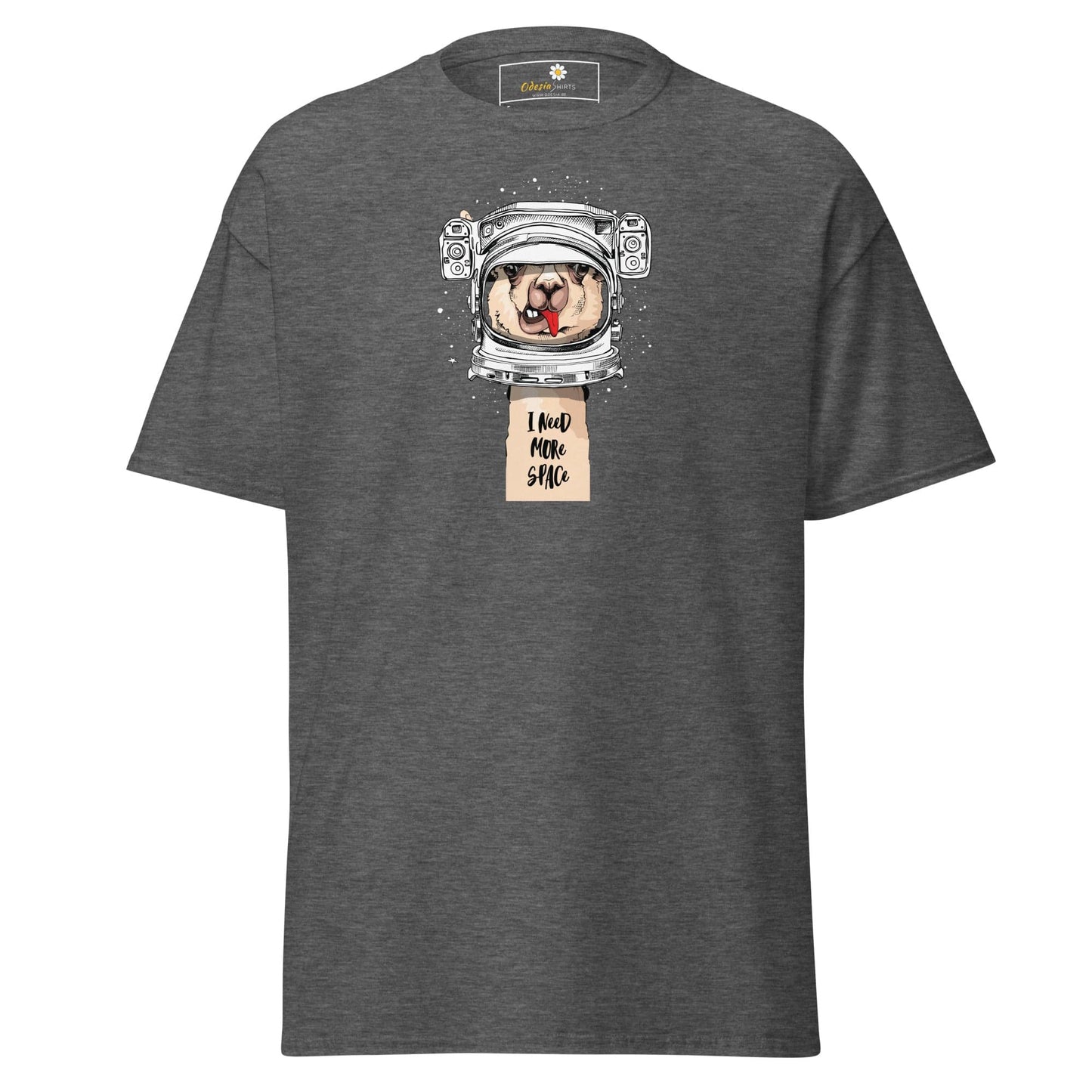 Unisex classic t-shirt - ASTRONAUT FUN LAMA SPACE - REGULAR - Dark Heather / S