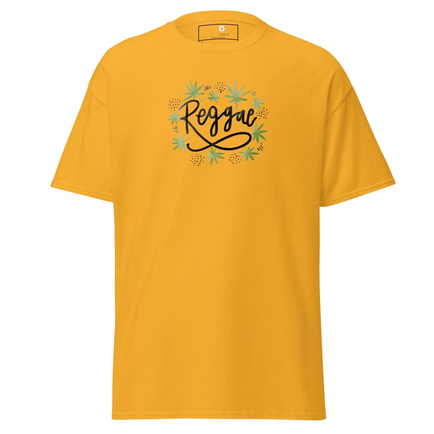 Unisex classic t-shirt - MUSIC REGGAE LEAVES - REGULAR - Gold / S
