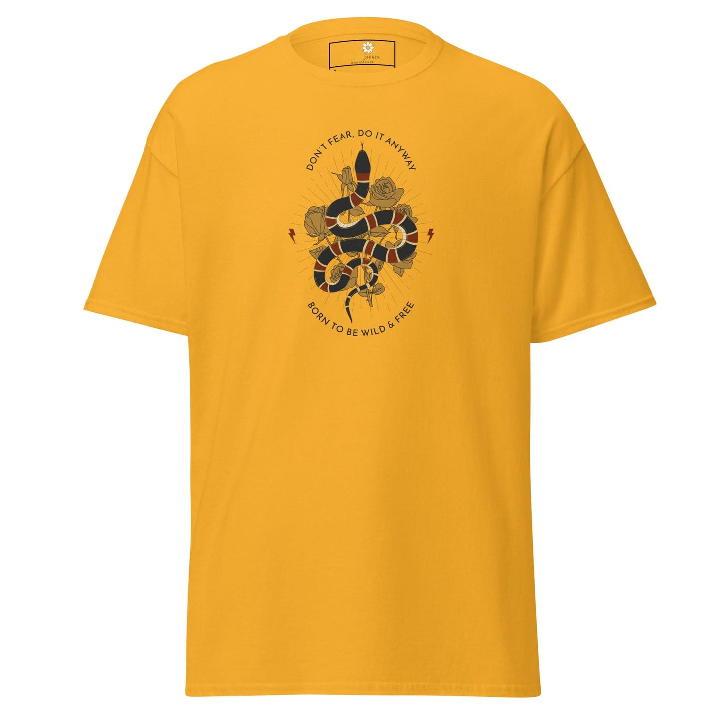 Unisex classic t-shirt - SNAKE TO BE WILD - REGULAR - Gold / S