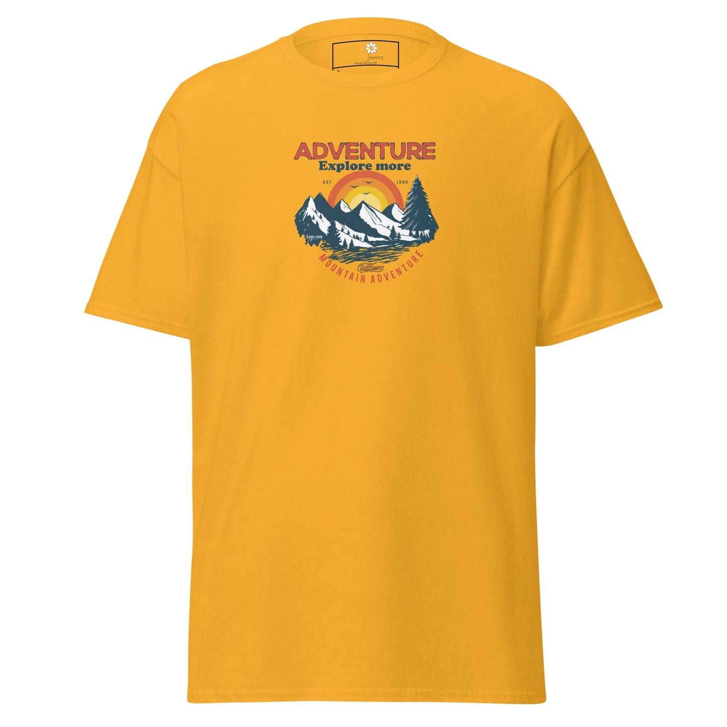 Unisex classic t-shirt - ADVENTURE EXPLORE MORE - REGULAR - Gold / S