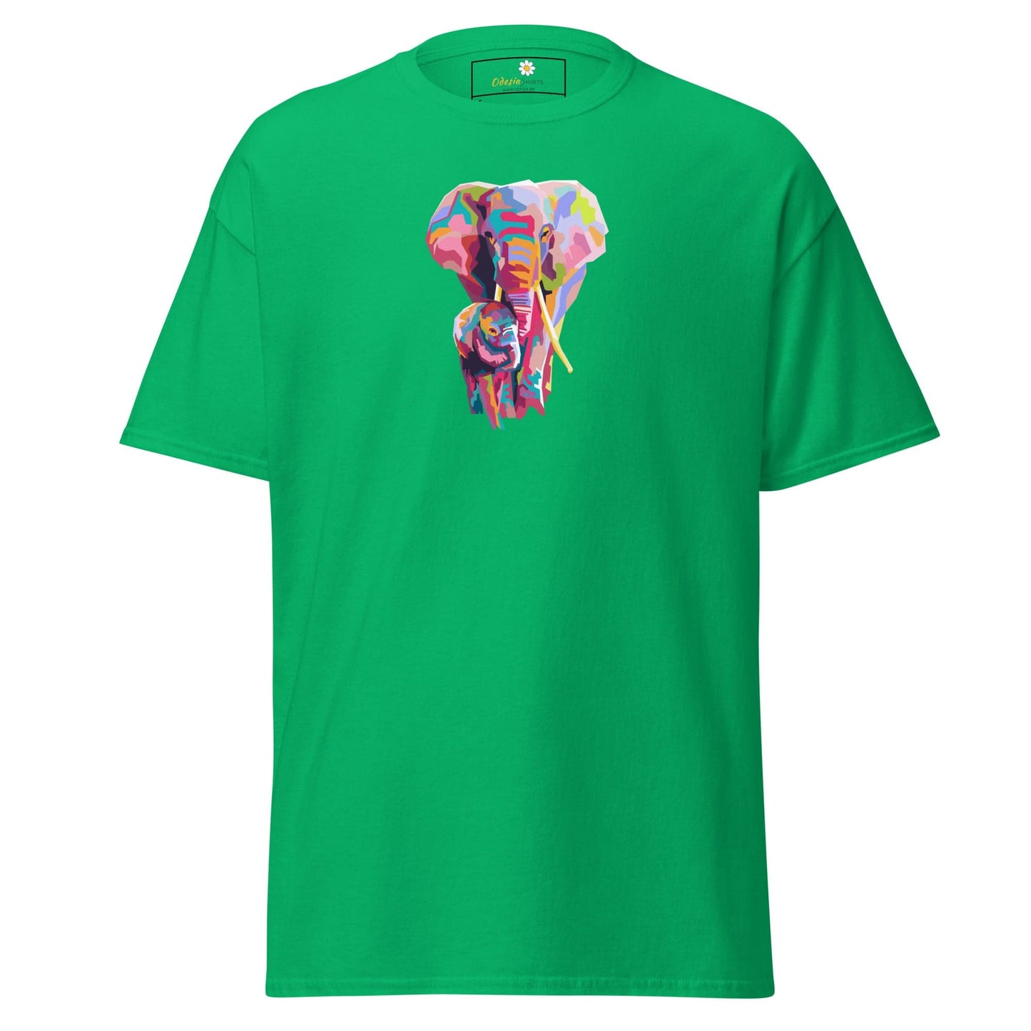 Unisex classic tee - WILD LIFE COLORFUL ELEPHANTS - REGULAR - Irish Green / S