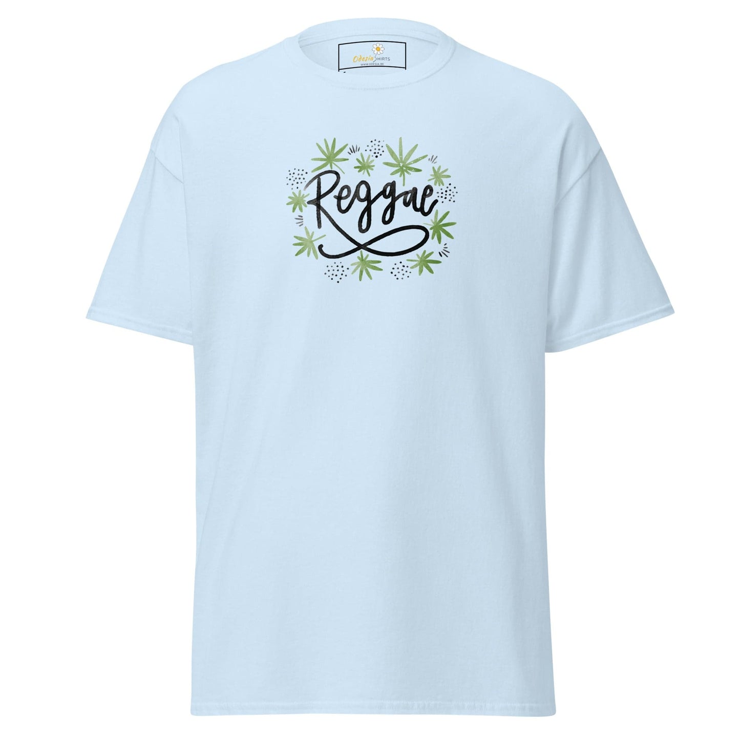 Unisex classic t-shirt - MUSIC REGGAE LEAVES - REGULAR - Light Blue / S