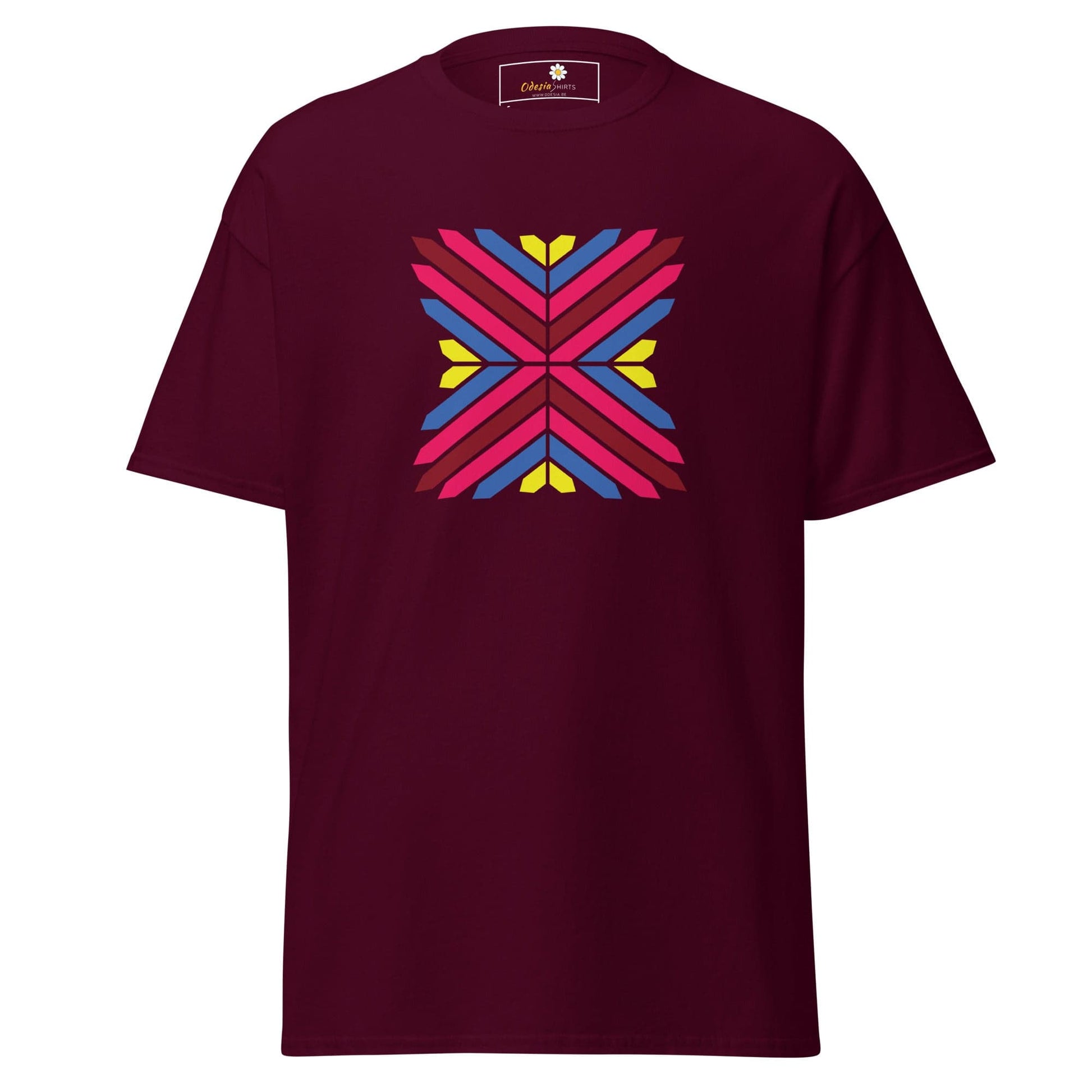 Unisex classic tee - ABSTRACT TRIANGLES - REGULAR - Maroon / S