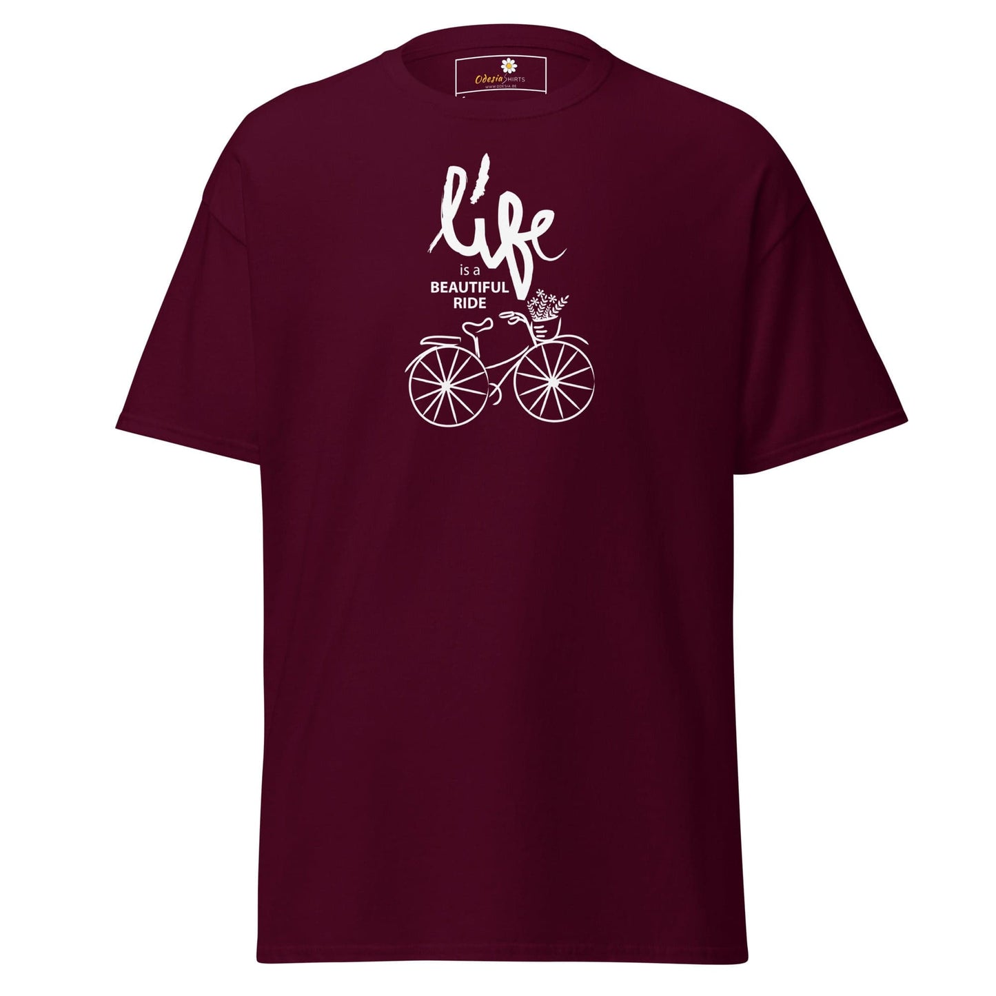 Unisex classic tee - SPORT POSITIVE LIFE BEAUTIFUL - REGULAR - Maroon / S