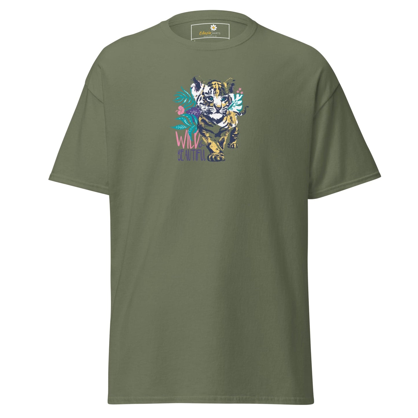 Unisex classic tee - WILD LIFE AND BEAUTIFUL - REGULAR - Military Green / S