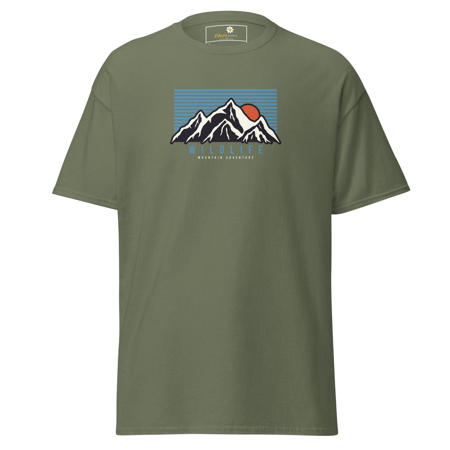Unisex classic tee - NATURE MOUNTAIN WILDLIFE - REGULAR - Military Green / S