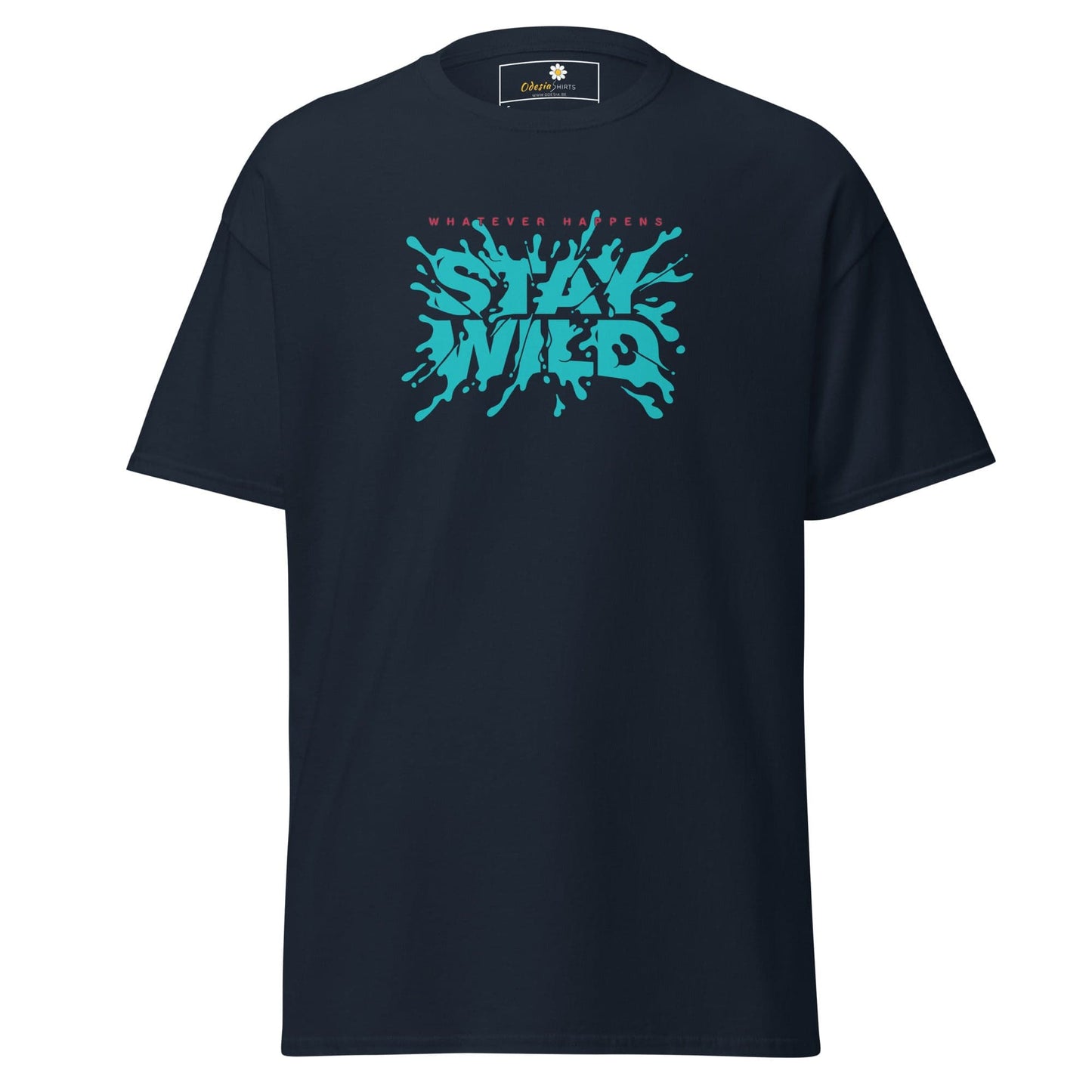 Unisex classic t-shirt - TEXT STAY WILD - REGULAR - Navy / S