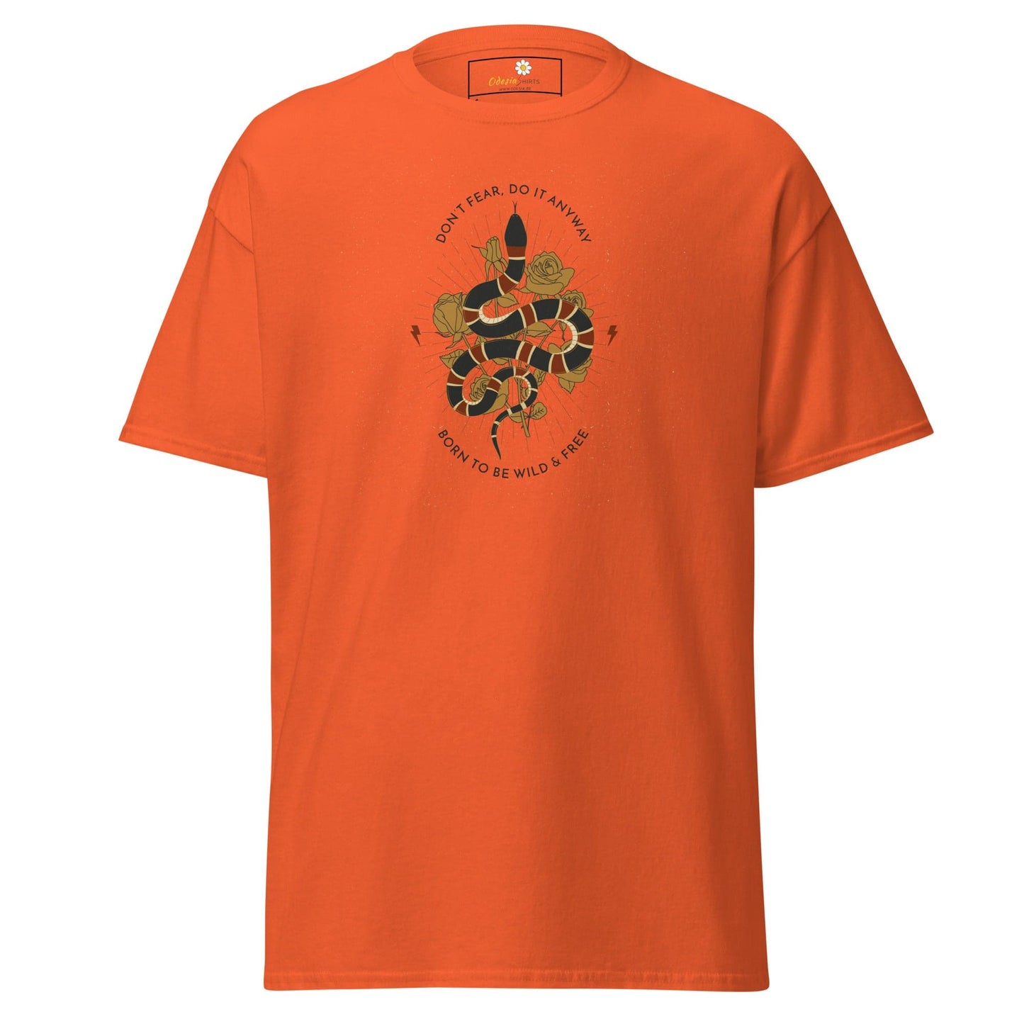 Unisex classic t-shirt - SNAKE TO BE WILD - REGULAR - Orange / S