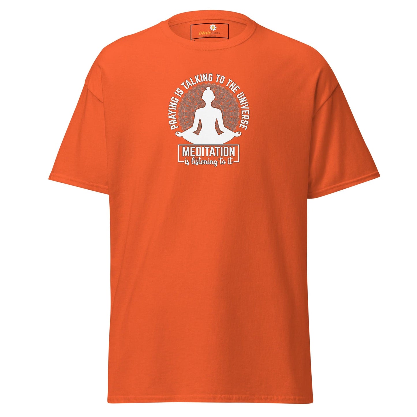 Unisex classic tee - SPIRITUAL MEDITATION IS LISTENING - REGULAR - Orange / S