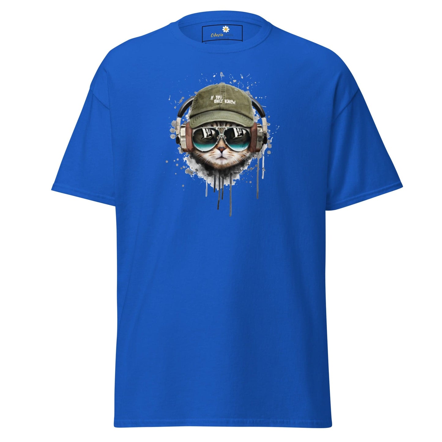 Unisex classic t-shirt - ANIMALS MUSIC CAT HAT - REGULAR - Royal / S