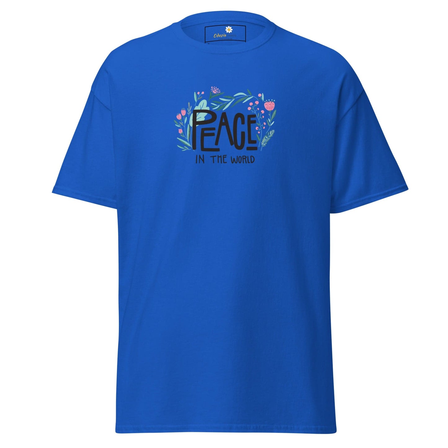 Unisex classic tee - POSITIVE TEXT PEACE IN THE WORLD - REGULAR - Royal / S