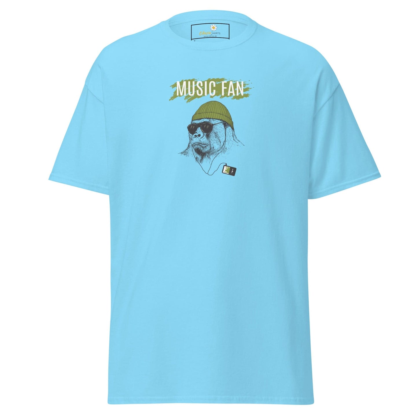 Unisex classic t-shirt - WILD LIFE MUSIC GORILLA - REGULAR - Sky / S