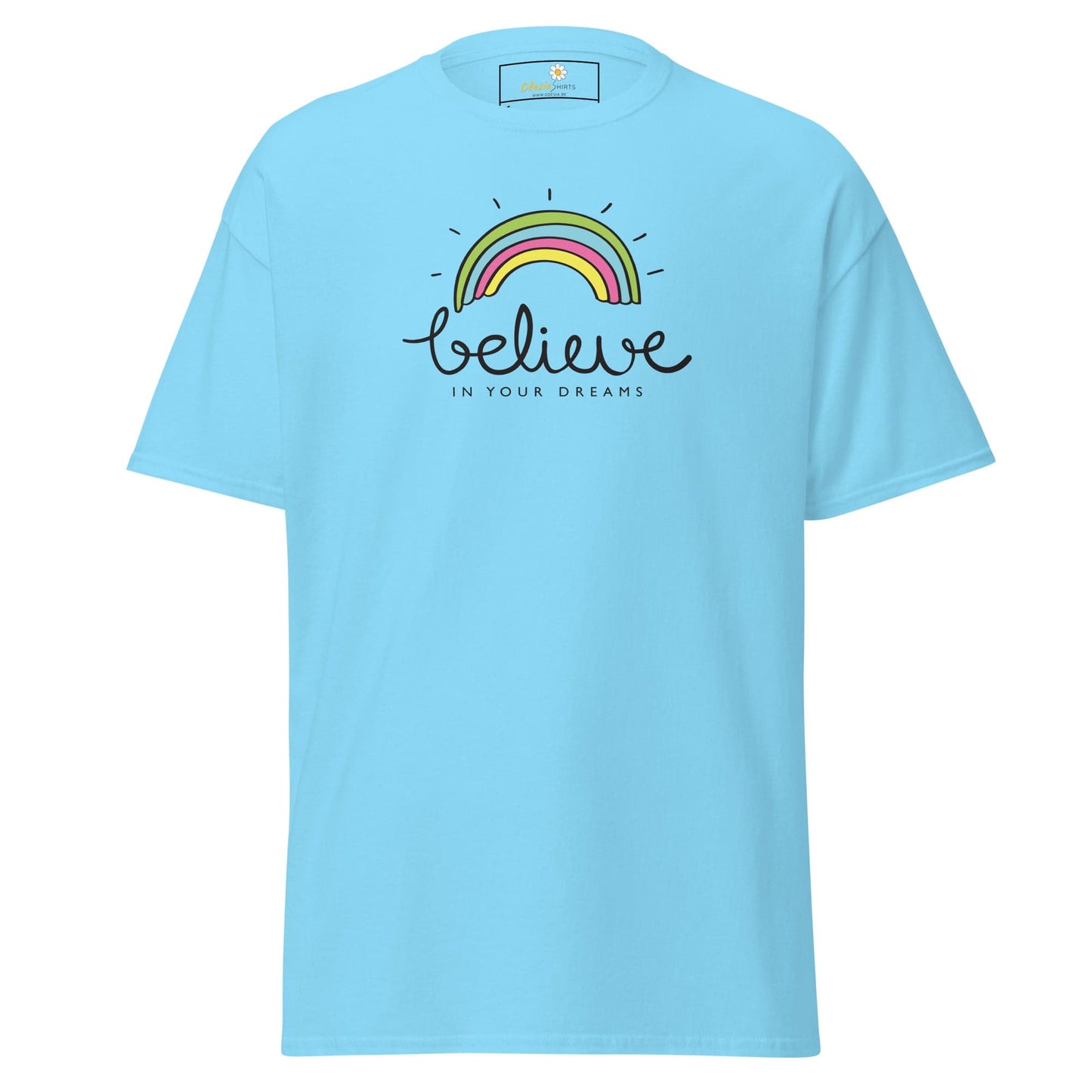 Unisex classic t-shirt - POSITIVE BELIEVE IN YOUR DREAMS - REGULAR - Sky / S