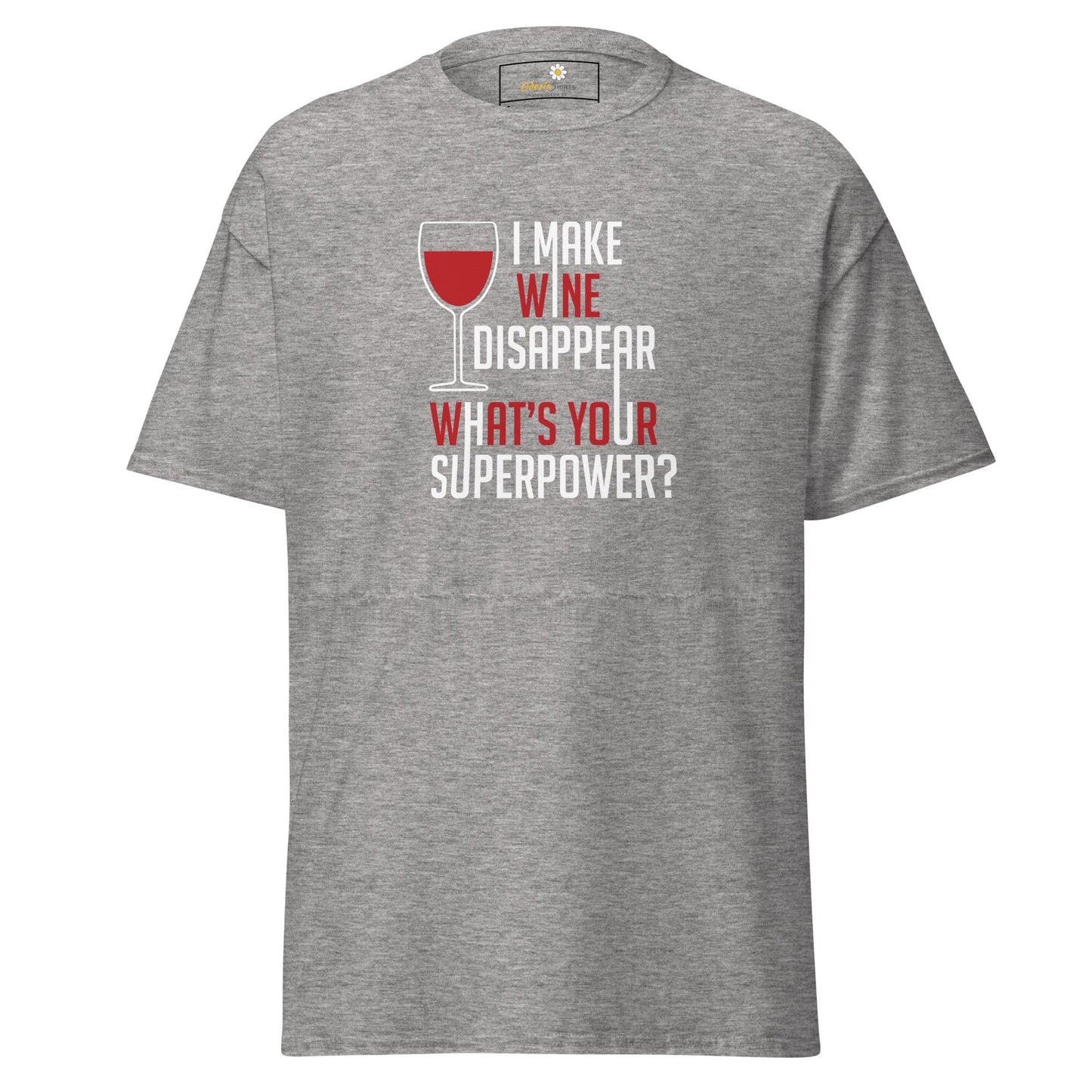 Unisex classic t-shirt - FUN WINE DISSAPEAR - REGULAR - Sport Grey / S