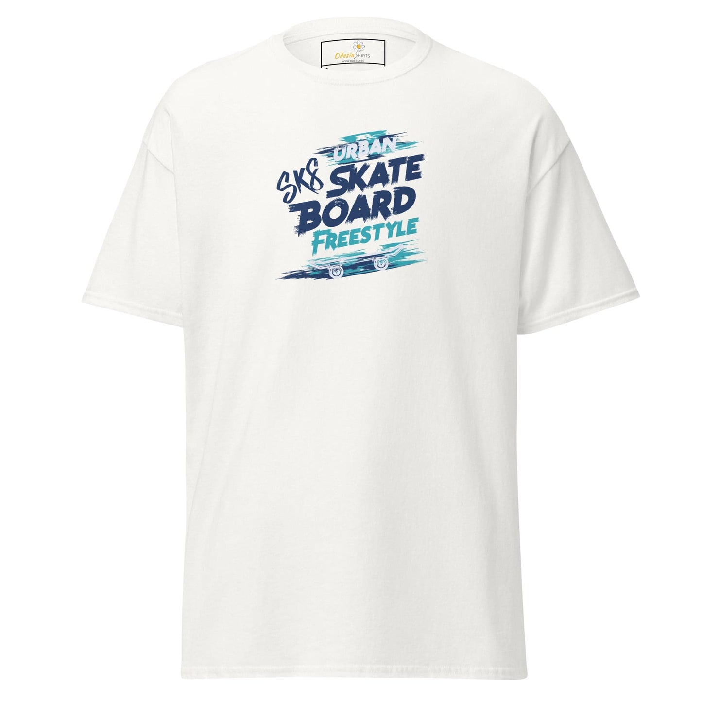 Unisex classic t-shirt - SPORT SKATEBOARD FREESTYLE - REGULAR - White / S
