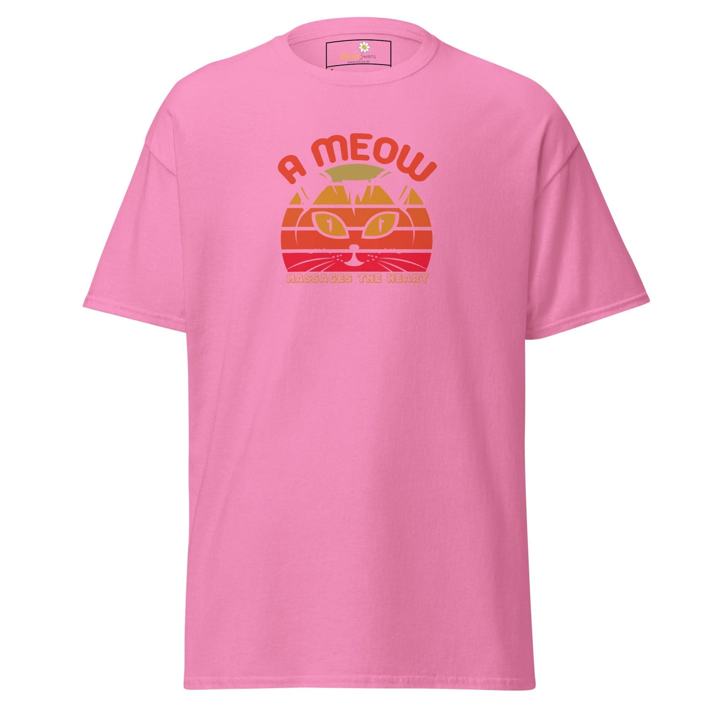Unisex classic t-shirt - ANIMALS A CAT MASSAGES HEART - REGULAR - Azalea / S