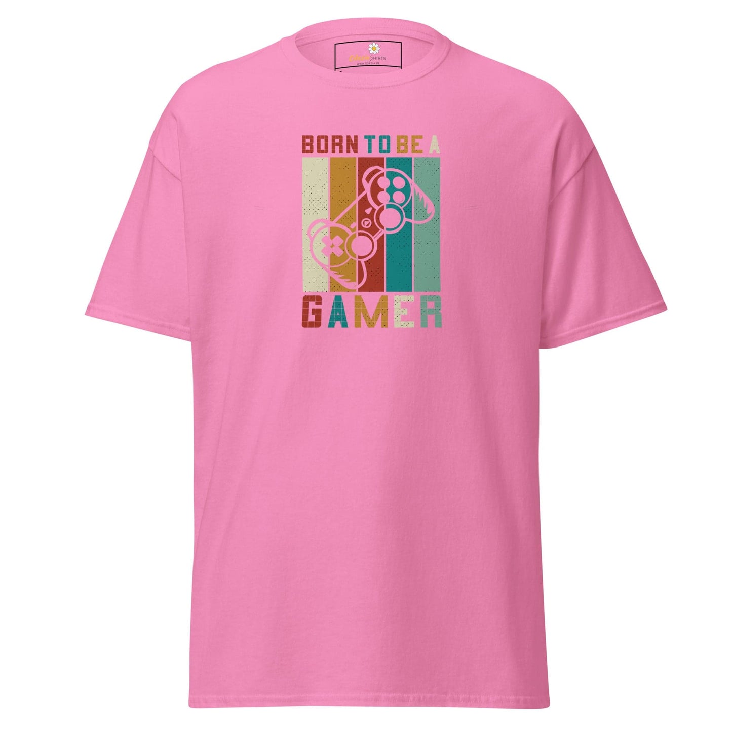 Pink T-shirt with gamer design for Men and Women available in sizes S to XL