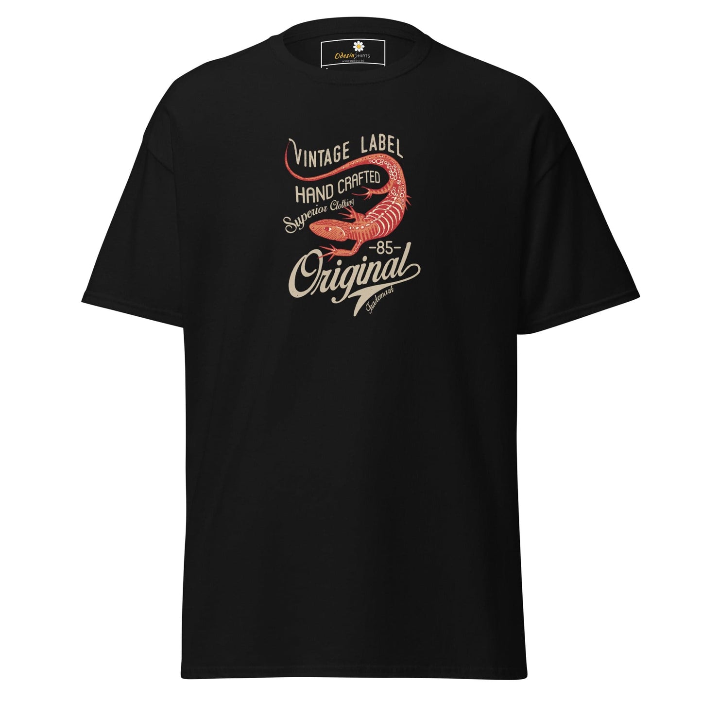 Unisex classic t-shirt - VINTAGE LIZARD - REGULAR - Black / S