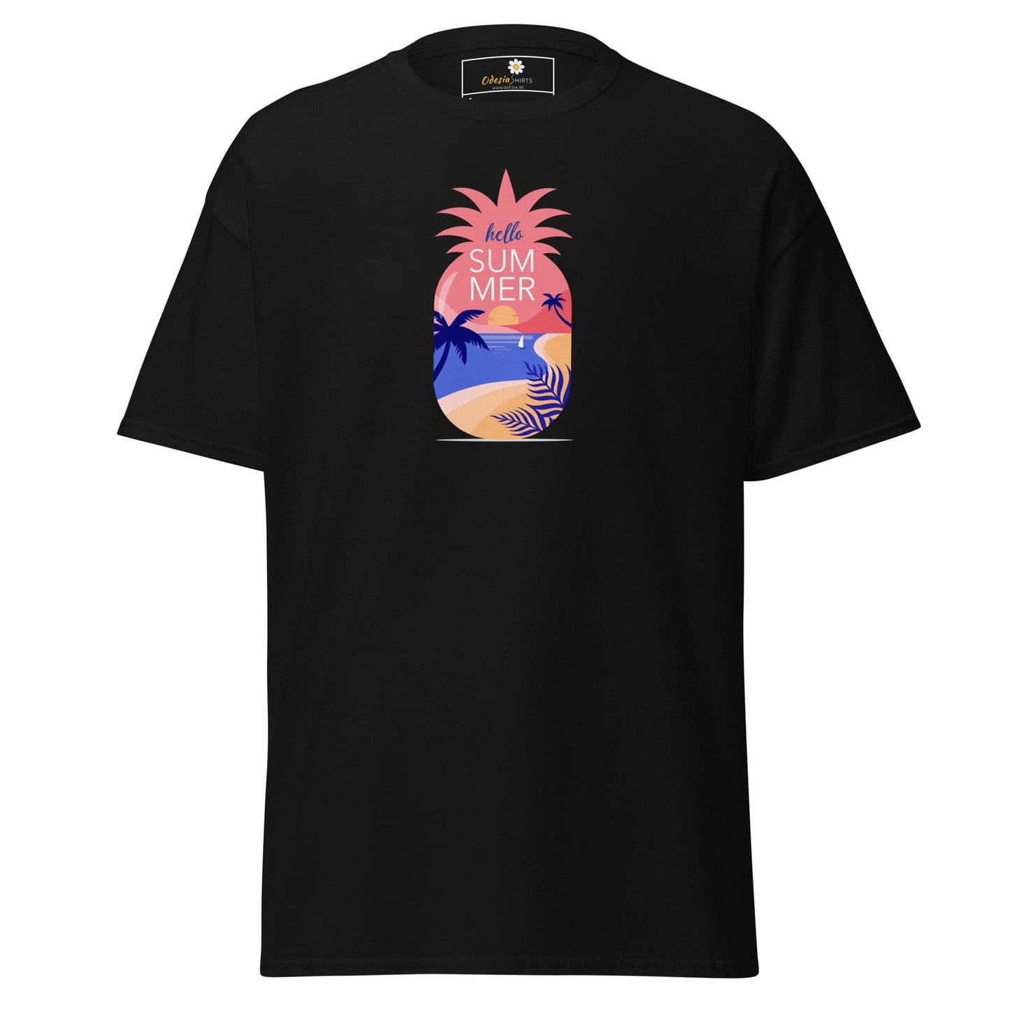 Black T-shirt with pineapple summer design from T-SHIRT DESIGN TEE Man Woman S-XL