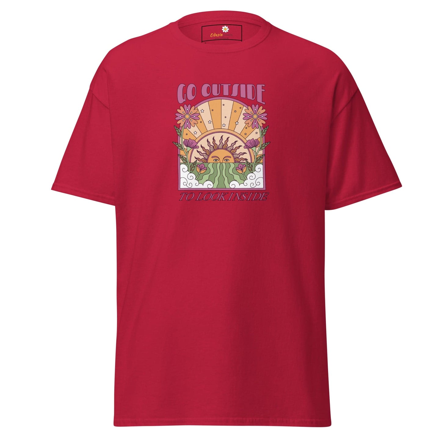 Unisex classic t-shirt - POSITIVE GO OUTSIDE LOOK INSIDE - REGULAR - Cardinal / S