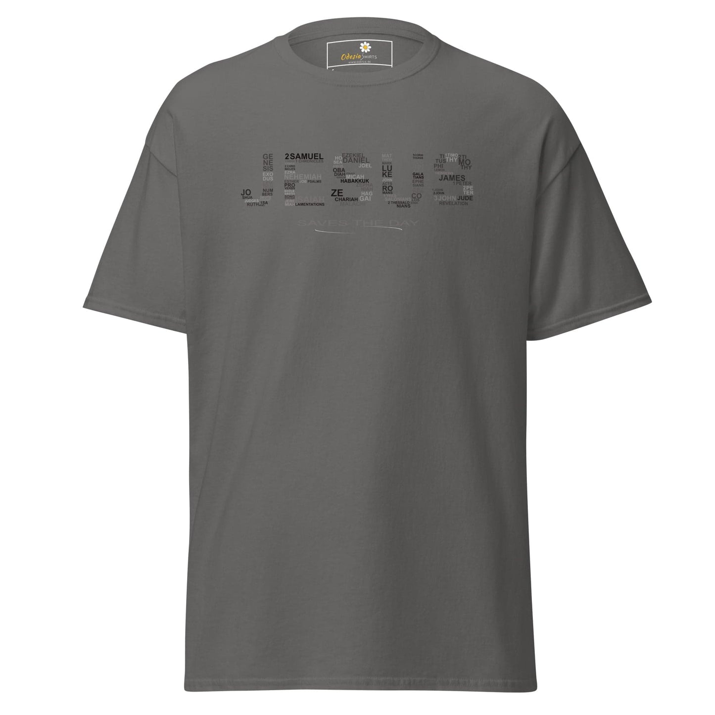 Unisex classic t-shirt - SPIRITUAL JESUS SAVES DAY - REGULAR - Charcoal / S