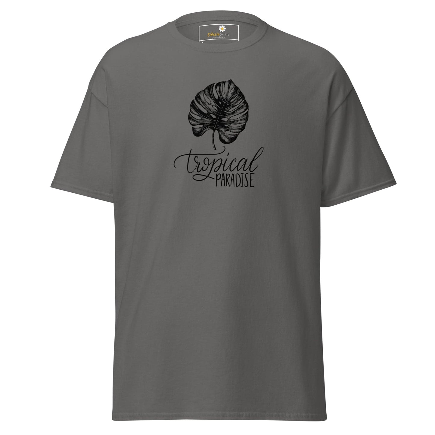 Unisex classic t-shirt - NATURE TROPICAL PARADISE - REGULAR - Charcoal / S