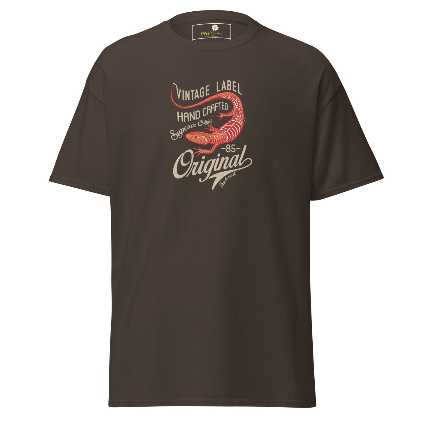 Unisex classic t-shirt - VINTAGE LIZARD - REGULAR - Dark Chocolate / S