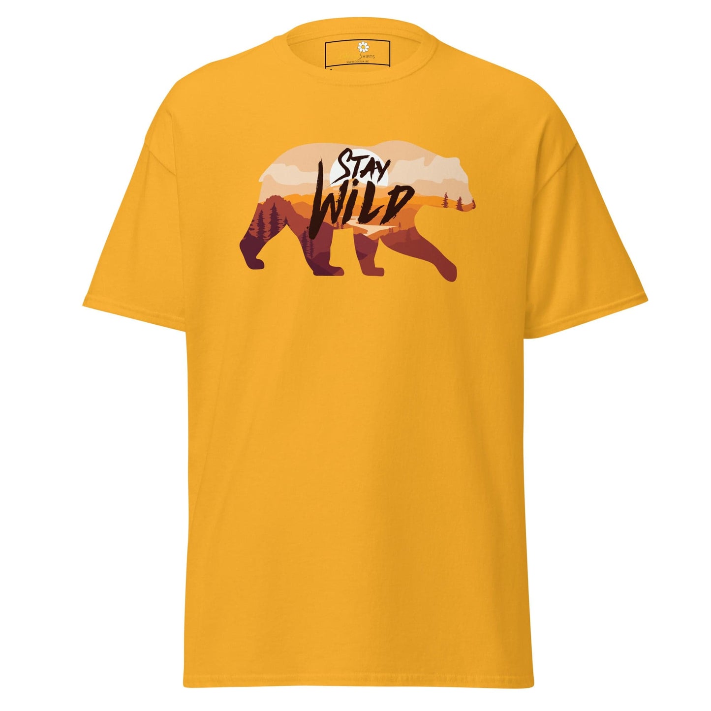 Unisex classic t-shirt - ADVENTURE WILD LIFE STAY WILD - REGULAR - Gold / S