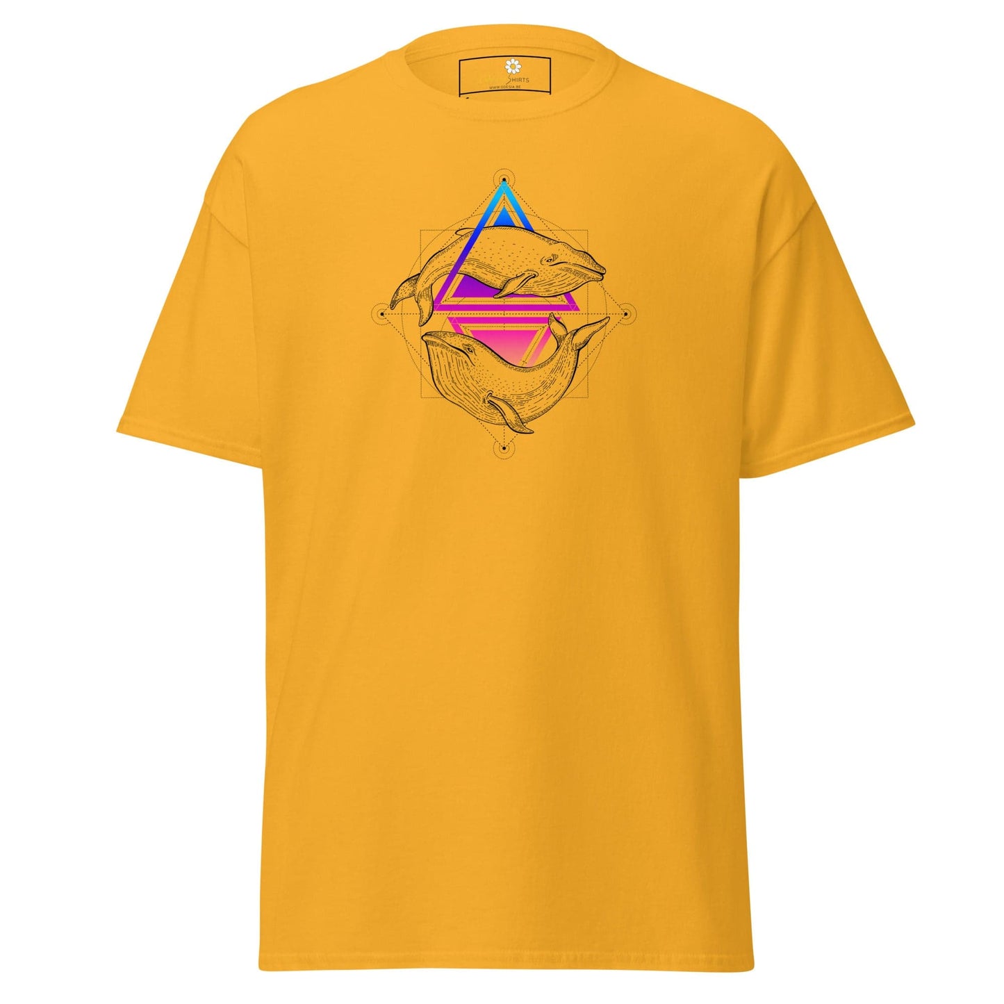 Yellow T-shirt with whale design from T-SHIRT DESIGN TEE for Men and Women S to XL