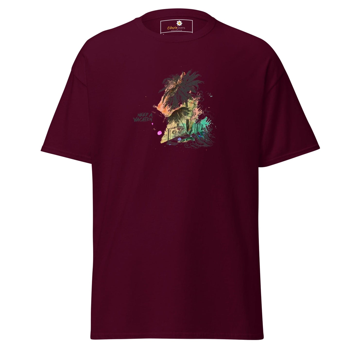 Unisex classic t-shirt - SUMMER NEED A VACATION - REGULAR - Maroon / S