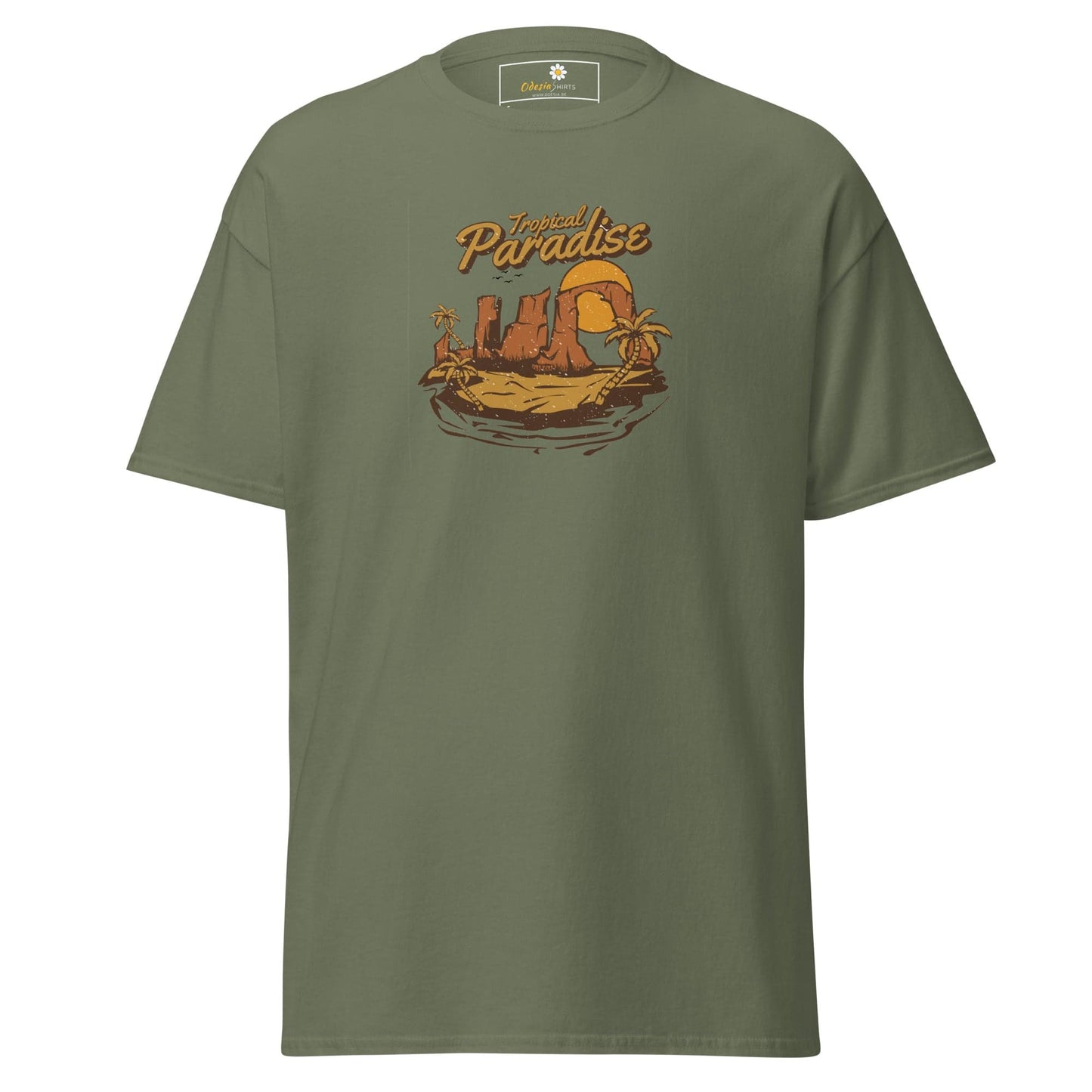Unisex classic t-shirt - SUMMER TROPICAL PARADISE - REGULAR - Military Green / S