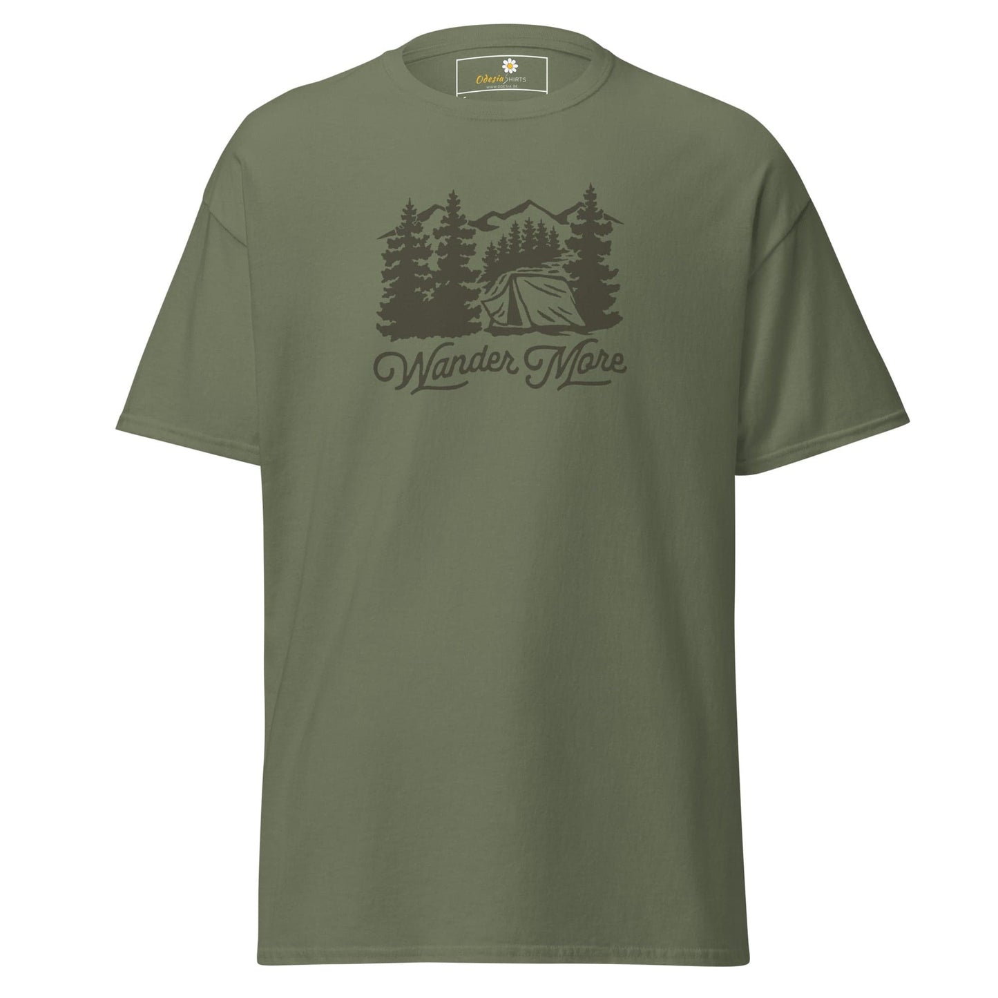 Unisex classic t-shirt - ADVENTURE OUTDOORS WANDER - REGULAR - Military Green / S