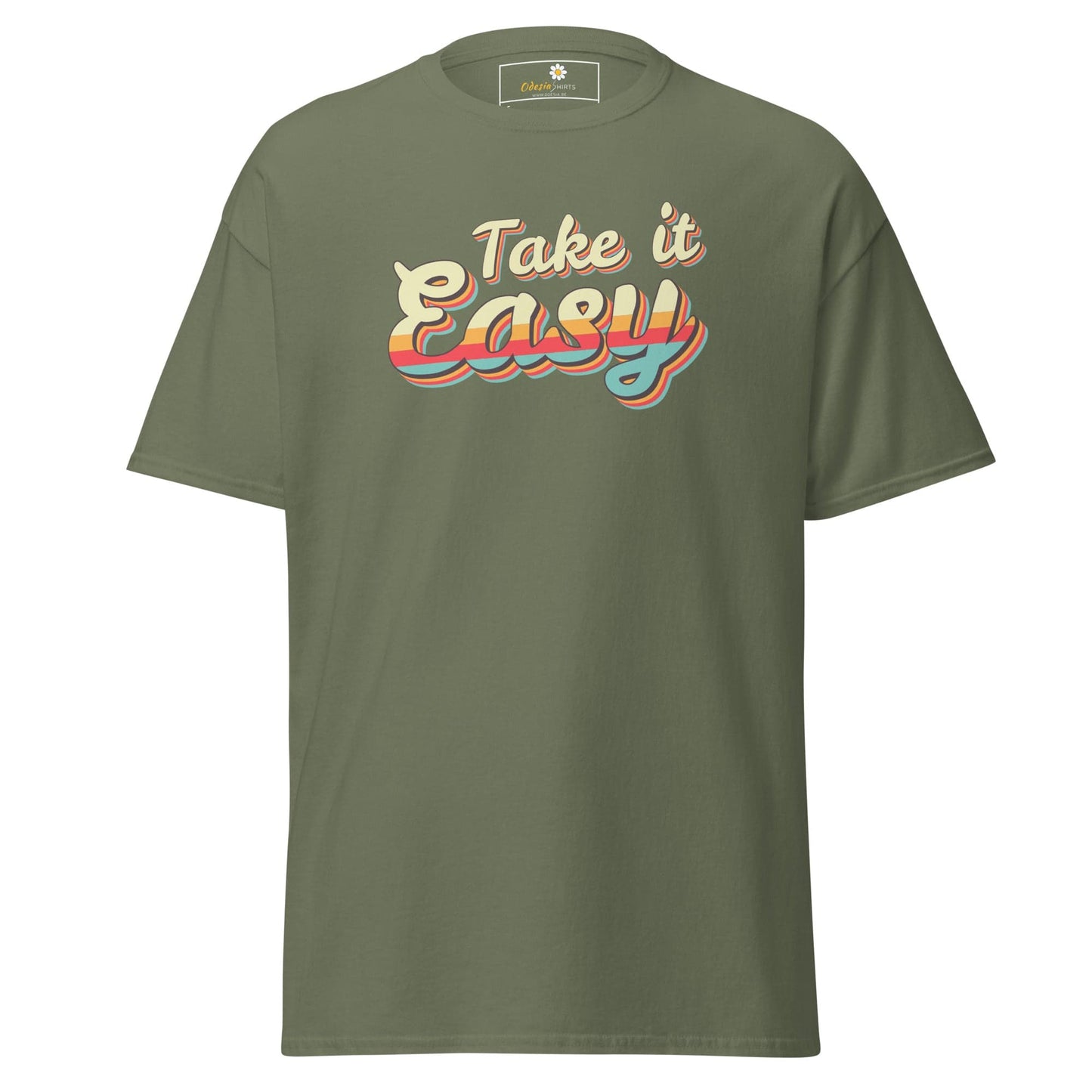 Unisex classic t-shirt - TEXT TAKE IT EASY - REGULAR - Military Green / S