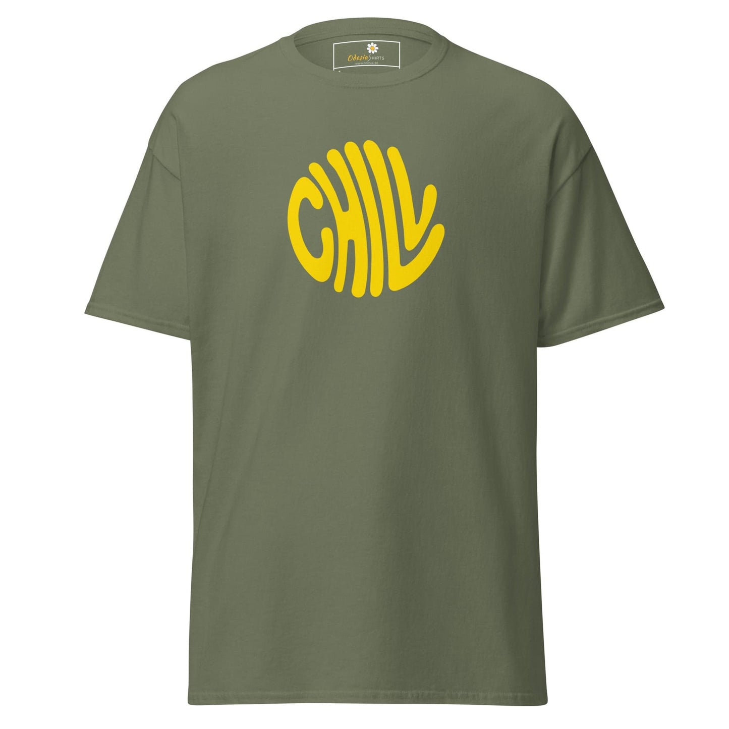 Unisex classic t-shirt - POSITIVE CHILL CIRCLE - REGULAR - Military Green / S